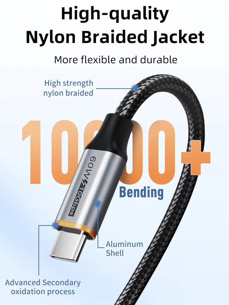 3.1 USB A To USB C Cable ยาว 1m. Cabletime รุ่น CA60H Speed up to 10Gbps 60W fast charging by Cabletime