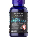 Puritan's Pride Maximum Strength Triple Omega 3-6-9 Fish, Flax & Borage Oils 240 softgels
