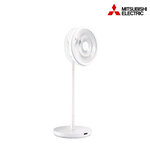 MITSUBISHI พัดลมตั้งพื้นกึ่งตั้งโต๊ะใบพัด 12 นิ้ว 3D SMART FLOW รุ่น R12-DW สีขาว