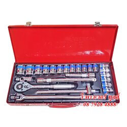 ประแจบล็อกชุด1/2" 24ชิ้น (4หุน กล่องเหล็ก)