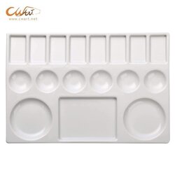 จานสีเซรามิกเกรดพอร์ซเลน Meeden 17 ช่อง, 15.8 x 23ซม. (A5)