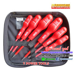 9701 ชุดไขควงกันไฟ 1,000V. 6ตัวชุด CR-V ปลายแม่เหล็ก ชุบแข็งและโครมเมี่ยม