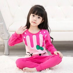 ชุดนอนเด็ก แมว สีชมพู