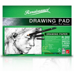 สมุดสีน้ำRenaissance 11"x15" ใกล้เคียงA3 200g 15แผ่น ผิวเรียบ(6เล่ม)