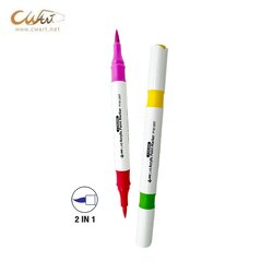 มาร์คเกอร์อะคริลิค Seikai หัวพู่กัน, 2 สี ใน 1 ด้าม