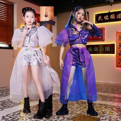 พร้อมส่ง****ชุดเต้น ชุดแดนซ์ ฮิปฮอป เสื้อแขนยาว+กางเกง+ผ้าคลุม