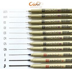 ปากกา Sakura Pigma Micron & Graphic สีดำ