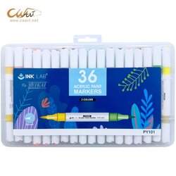 ชุดมาร์คเกอร์อะคริลิค Seikai หัวพู่กัน, 2 สี ใน 1 ด้าม
