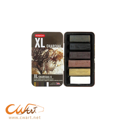 ชุดชาร์โคแท่งเหลี่ยมใหญ่ Derwent XL Charcoal 6 สี