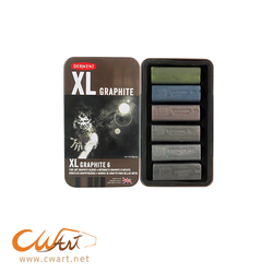 ชุดกราไฟต์แท่งเหลี่ยมใหญ่ Derwent XL Graphite 6 สี