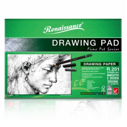 สมุดสีน้ำRenaissance 15"x22" ใกล้เคียงA2 200g 15แผ่น ผิวเรียบ(6เล่ม)
