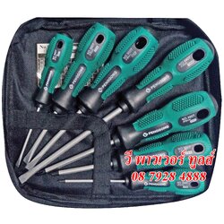 9907-7 ชุดไขควงด้ามยาง 7ตัวชุด CR-V ปลายแม่เหล็ก ชุบแข็ง (ไขควงชุด)