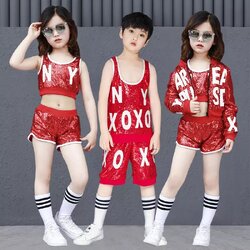 พร้อมส่ง ชุดเซ็ต ชุดแดนซ์ เซ็ต 3 ชิ้น รวมแจ็คเก็ต สีแดง