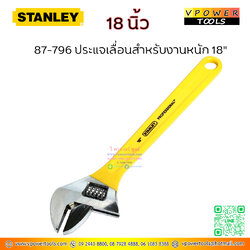 Stanley ประแจเลื่อน ด้ามหุ้มยาง ความยาว 18นิ้ว รุ่นงานหนัก รุ่น 87-796