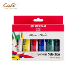 ชุดสีอะคริลิค Amsterdam 20ml, 6สี