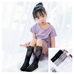 ถุงเท้ายาว ลายลูกไม้