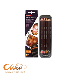 ชุดสีไม้ Derwent Coloursoft Skintone 6 สี (สีผิว)