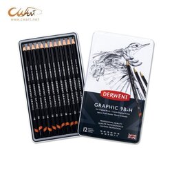 ชุดดินสอสเก็ตช์ Derwent Graphic 12 แท่ง H - 9B