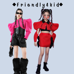 Friendly4kid พร้อมส่ง***ชุดเต้น set เสื้อ+กระโปรง สไตล์แจสแดนซ์