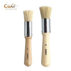 พู่กัน Seikai ขนหมูจีน ด้ามสั้น หัวกลม