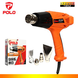 POLO WYT02 เครื่องเป่าลมร้อน 2000 วัตต์ ปรับแรงลมได้ 2 ระดับ พร้อมหัวต่อปลายปืน 4ชิ้น (เทียบเคียง QG-001)