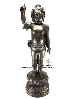 พระพุทธเจ้าน้อย ( ประสูติ) เนื้อโลหะ ขนาด 12 นิ้ว สูง 26 นิ้ว