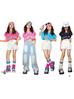 friendly4kid ชุดเต้น ชุดเชียร์ เสื้อแขนกุด+กางเกงคาร์โก้เหลือง เสื้อแยก