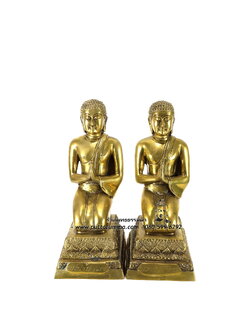 อัครสาวกซ้ายขวา พระโมคคัลลา พระสารีบุตร เนื้อโลหะ ขนาด 5 นิ้ว สูง 9 นิ้ว