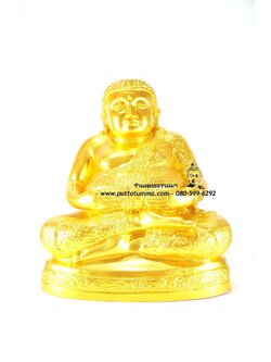 พระสังกัจจายน์ เนื้อเรซิ่น สีทอง หน้าตัก 9 นิ้ว สูง 11 นิ้ว