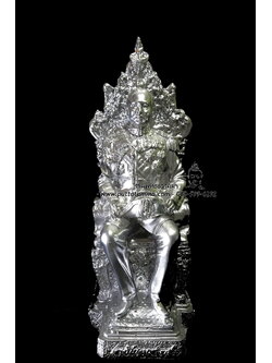 เสด็จพ่อ ร.5 นั่งบัลลังค์ สีเงิน เนื้อเรซิ่น ฐาน 4 นิ้ว สูง 12 นิ้ว