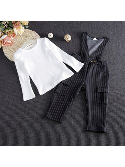 เซ็ตเสื้อแขนยาวสีขาว+เอี้ยมขายาว