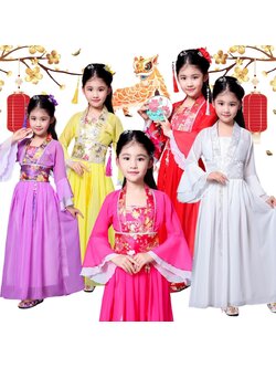 พร้อมส่ง ชุดจีน กี่เพ้า จีนโบราณ เดรสยาวแขนระบายขาว