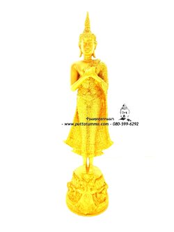 พระประจำวันศุกร์ เนื้อเรซิ่น พ่นทอง ฐาน 4 นิ้ว สูง 14 นิ้ว