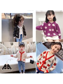 กันหนาว: เสื้อกันหนาวเด็ก กระดุมหน้า ผ้าสำลี