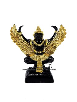พญาครุฑ สีดำปิดทอง ขนาด 5 นิ้ว สูง 9 นิ้ว