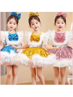 ชุดเต้น ชุดหรีด ชุดเชียร์ บาตอง เดรสระบายฟรุ้งฟริ้ง