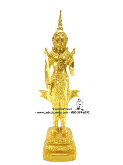พระสยามเทวาธิราช สีทอง เนื้อเรซิ่น ขนาด 9 นิ้ว สูง 24 นิ้ว