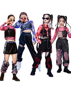 ชุดเต้น ชุดฮิปฮอป เสื้อแขนยาว + กางเกงขายาว สไตล์แบลคพิ้ง