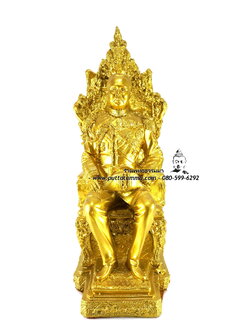 เสด็จพ่อ ร.5 นั่งบัลลังค์ เนื้อเรซิ่น สีทอง ขนาด 5 นิ้ว สูง 12 นิ้ว