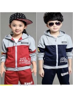 ชุดเซ็ตกันหนาว เสื้อแขนยาวสีกรม,สีแดง