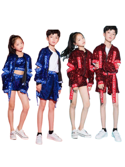 ชุดเต้น ฮิปฮอป ปักเลื่อม พร้อมแจ็คเก็ต รุ่นใหม่