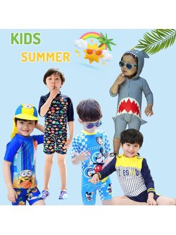 **พร้อมส่ง ชุดว่ายน้ำ เด็กชาย เซ็ตว่ายน้ำ สำหรับเด็ก 3-10 ขวบ