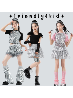 friendly4kidชุดเต้น เซ็ตเสื้อดำ ชมพู+กางเกงสั้น/กระโปรง**เปิดจอง
