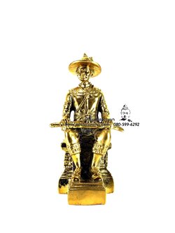 พระเจ้าตาก พิมพ์นั่ง เนื้อโลหะ ขนาด 3 นิ้ว สูง 5.5 นิ้ว