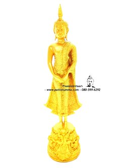 พระประจำวันอาทิตย์ เนื้อเรซิ่น พ่นทอง ฐาน 4 นิ้ว สูง 14 นิ้ว