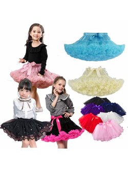 กระโปรงพองฟู กระโปรงเด็ก รุ่นไม่มีกระดุมยางยืด โบว์ติดกระโปรง