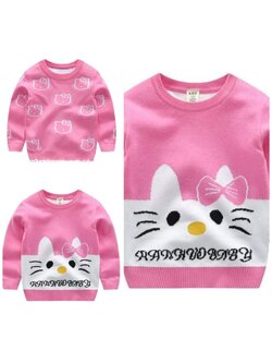 เสื้อกันหนาวไหมพรม คิตตี้ สีชมพู