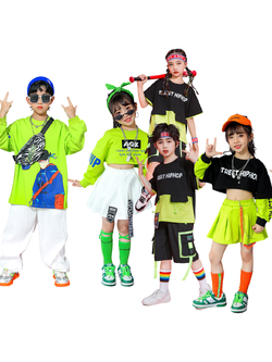 พร้อมส่ง***ชุดเต้น ชุดแดนซ์ : เซ็ตเสื้อสีเขียวนีออน +กางเกง/กระโปรง