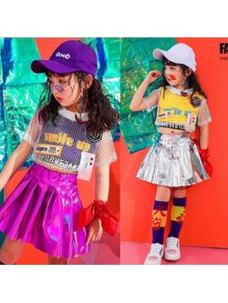 ชุดเต้น ฮิปฮอป เสื้อตาข่าย+เสื้อตัวใน