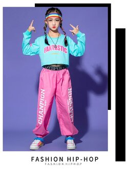 ชุดเต้น ชุดเสื้อแขนยาวสีฟ้า+กางเกงสีพาสเทลฟ้า